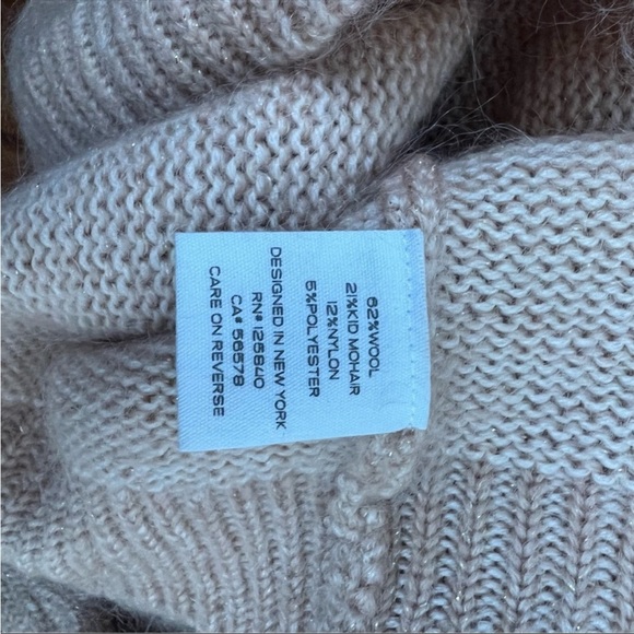 Intermix Wool Mohair blend nude tan turtleneck sweater, size small - Picture 4 of 4